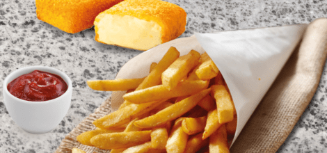 cheese croquettes with french fries