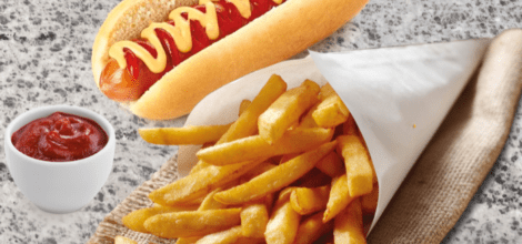 hotdog with french fries